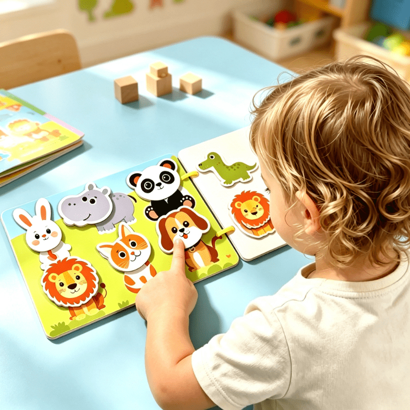 Interactive Quiet Book with Sorting & Stacking Toys for Kids