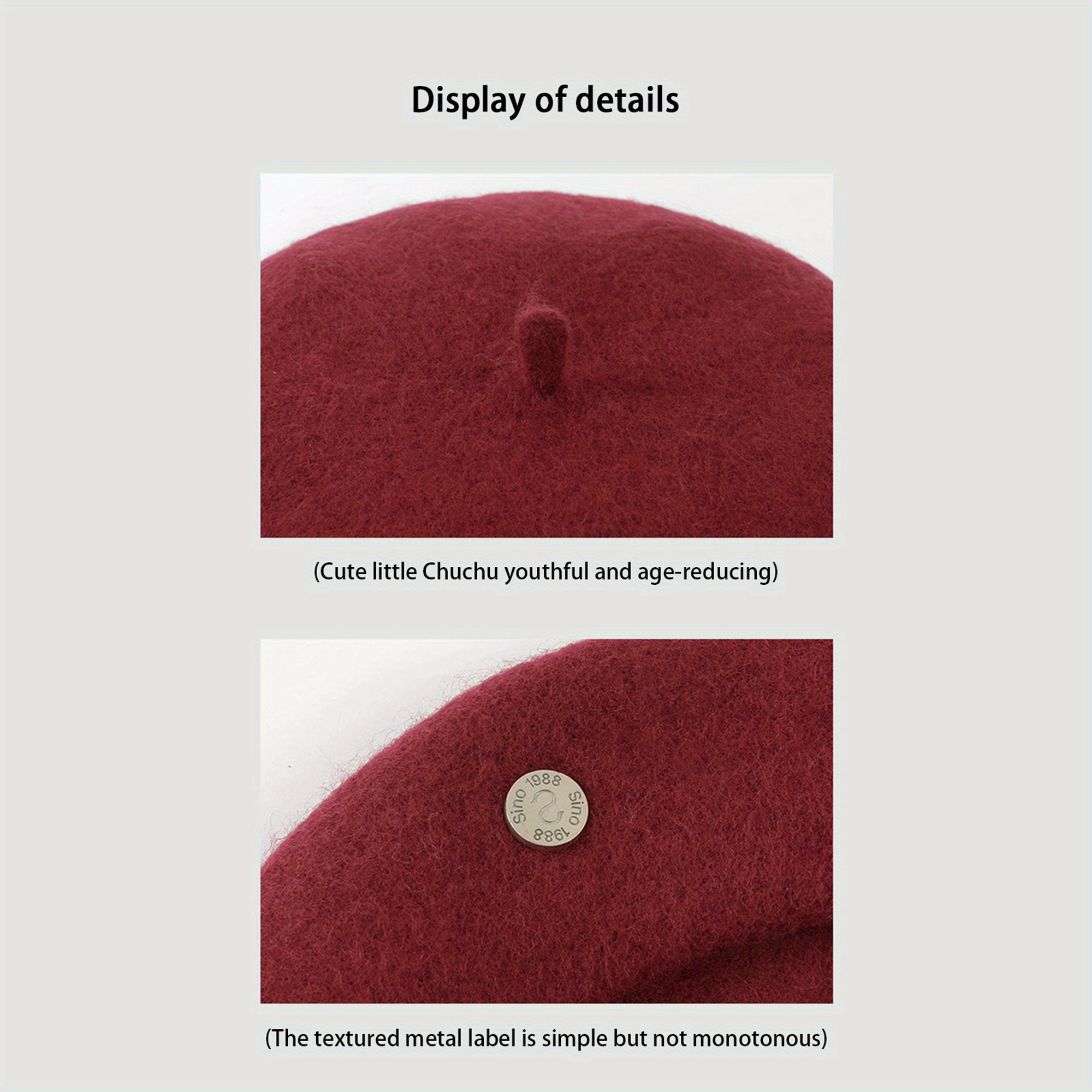 women men french beret solid color warm beanie hat artist - Temu display picture 1