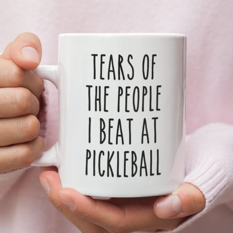 TEMU 1pc Tears Of At Pickleball, Pickleball Coffee Mug, Gift For Pickleball Player, Funny Pickleball Gifts, Add Coffee To Mug