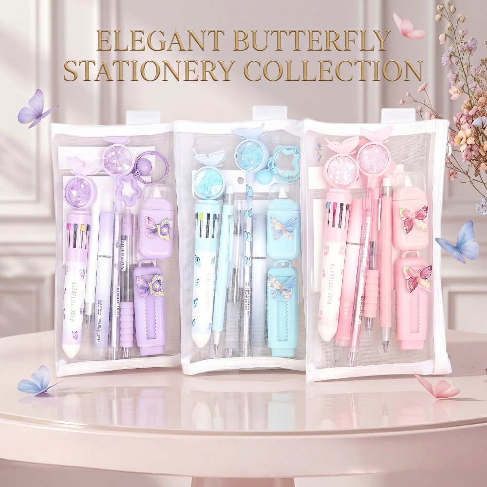 10pcs in 1 set   stationery with pens eraser correction tape perfect gift for opening ceremonies and graduation ceremonies school supplies office supplies school stationery pencil case