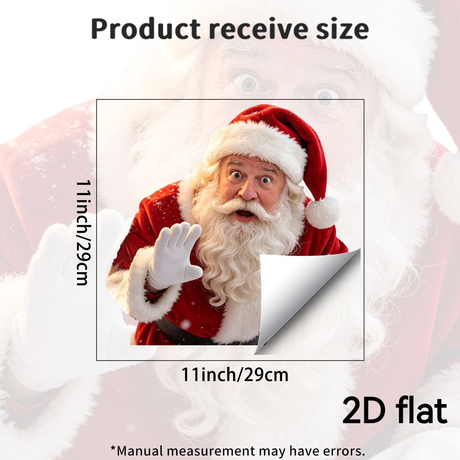TEMU 2d Flat, 1pc 2d Flat Santa Claus Window Decal, Creative Christmas Holiday Decoration For Door And Window , Glue-free Pvc Static Cling Sticker,