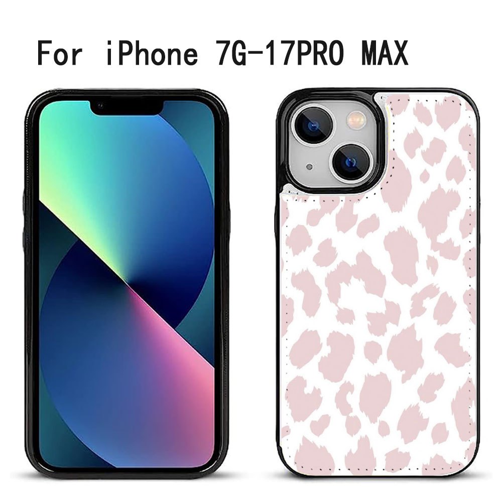 TEMU Phone Case: Synthetic Leather Wallet Style Phone Case, Pink Leopard Print With Animal Pattern Illustration, Card Slot, Coin Purse, And Stand