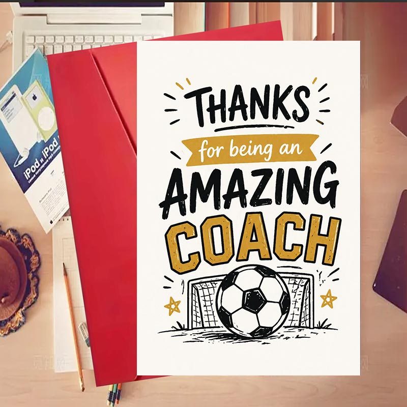 TEMU 1set Thank You Card For Amazing Soccer - Ideal Gift For Sports Enthusiasts, Great For End-of-season Or Appreciation Events