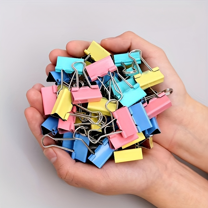 TEMU 38pcs Assorted Random Colors - Colorful Metal File Clips, Iron Heavy-duty Paper Fasteners For Organizing And Storing Documents And Test Papers,