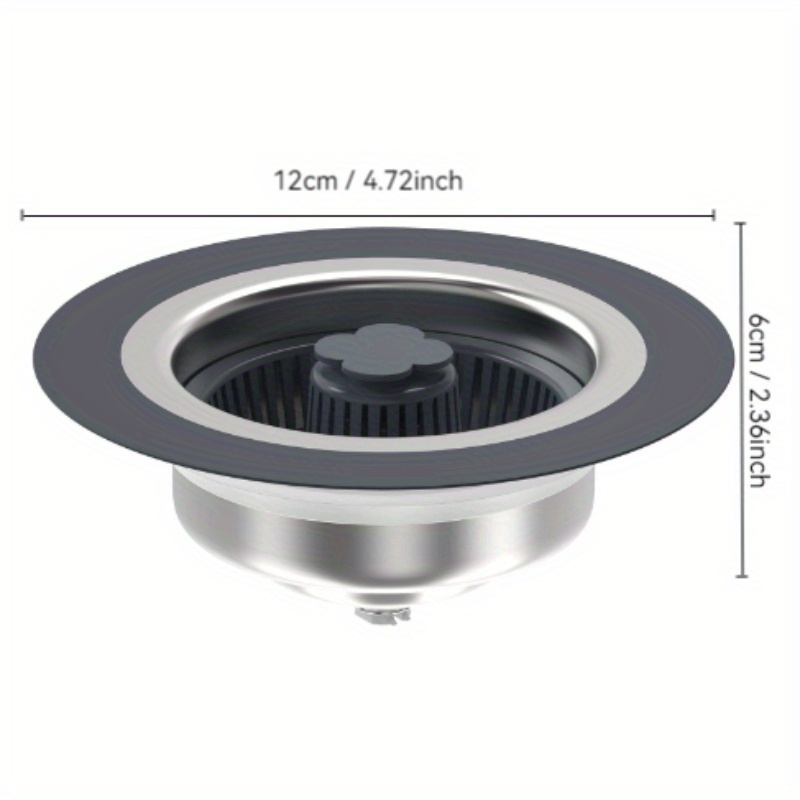 of a kitchen sink drain strainer and stopper made of stainless steel for a standard 3 1 2 inch drain details 3