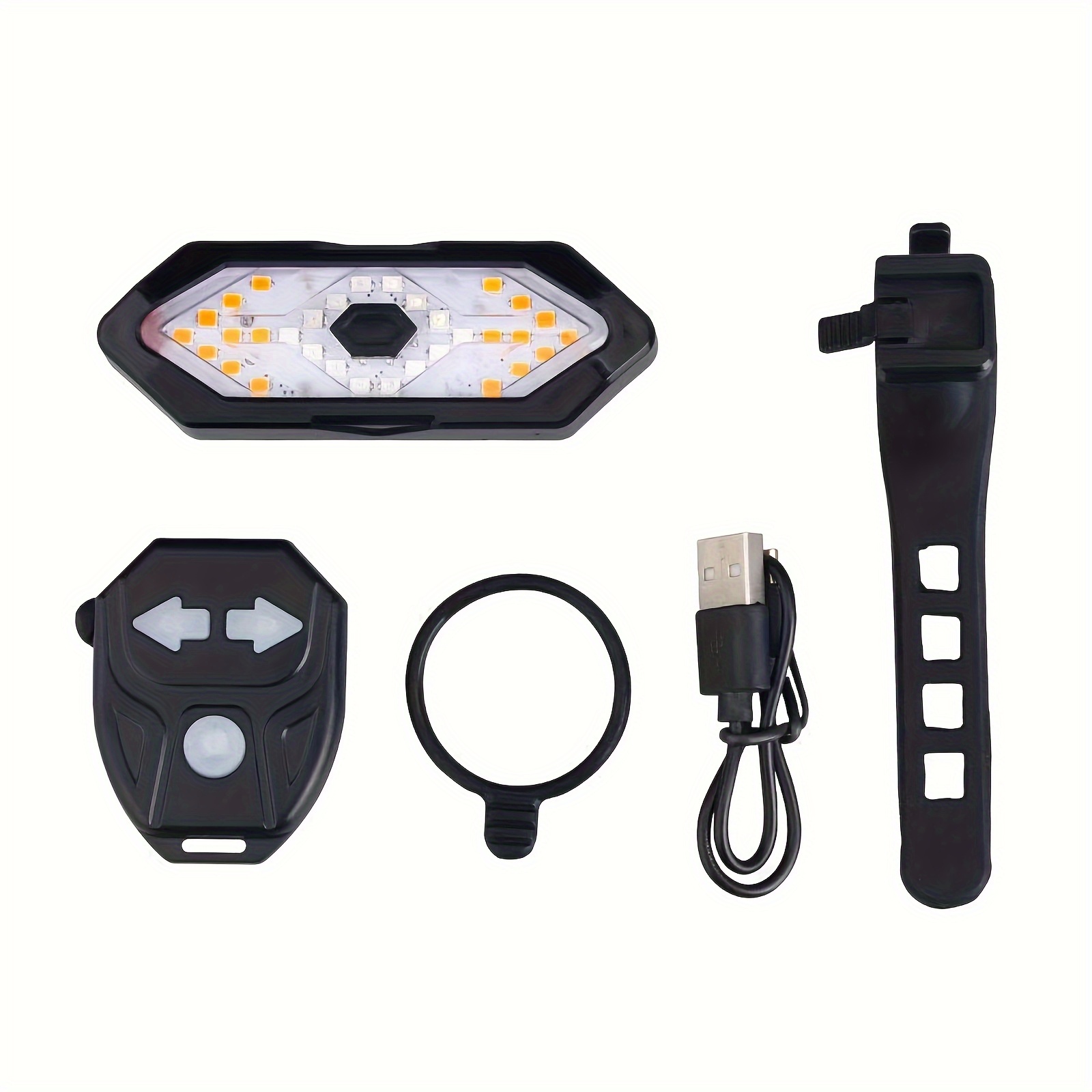 TEMU Bike Accessories-bicycle Tail Light - Usb Rechargeable , Usb Rechargeable Bicycle Tail Light With Remote Control, 5 , Safety Warning Light, Suitable For Road Mountain, Without Battery