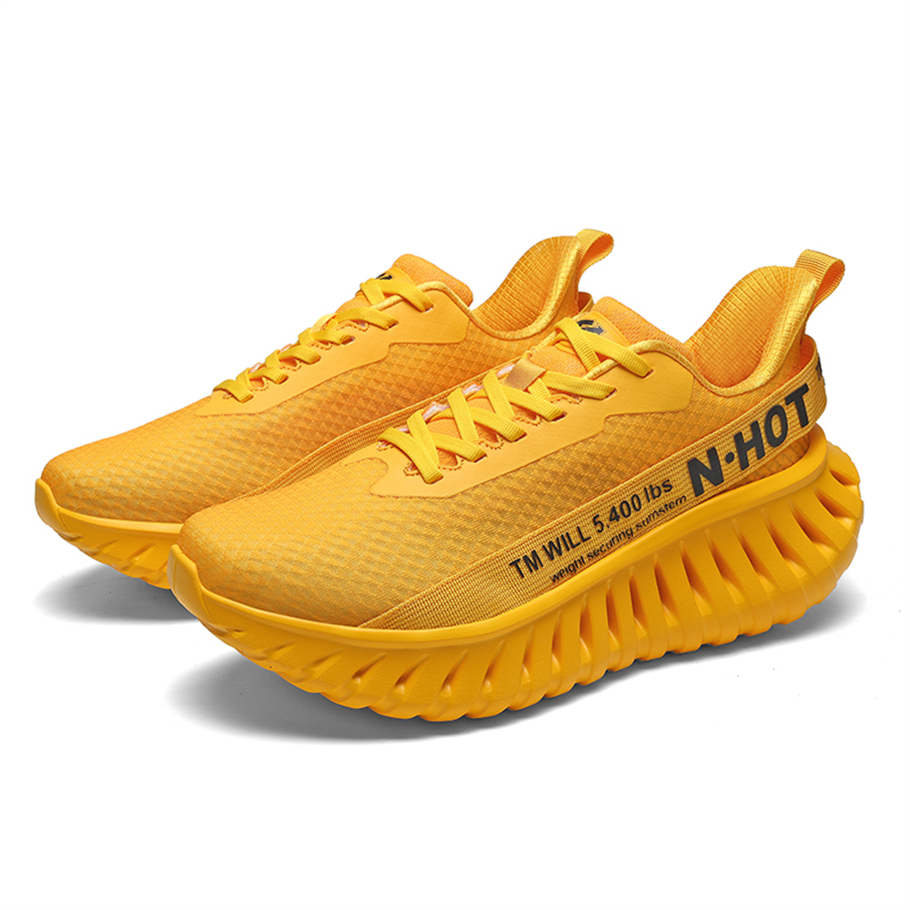 [Sneakers] Men'S Women'S Road Running Shoes, Thick Sole Casual Athletic Shoes for Men, Teenager Outdoor Sports Design, Comfortable Breathable Fabric Upper, Cushioning Shock-Absorbing MD Sole, Non-Slip And Wear-Resistant, Low-Top Lace-Up Closure