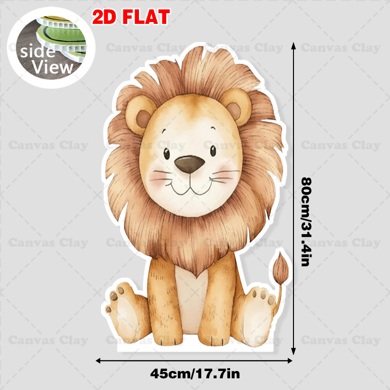 TEMU Piatto 2D, 1 pz FORJN Espositore a Forma di Leone Ritagliato - Sfondo per Cabina Fotografica in Resina Durevole con Motivo a Leone ad , con