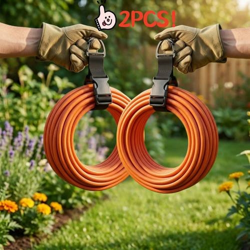 2 adjustable garden hose ties heavy duty extension hanging storage straps for garages and reusable cable management straps