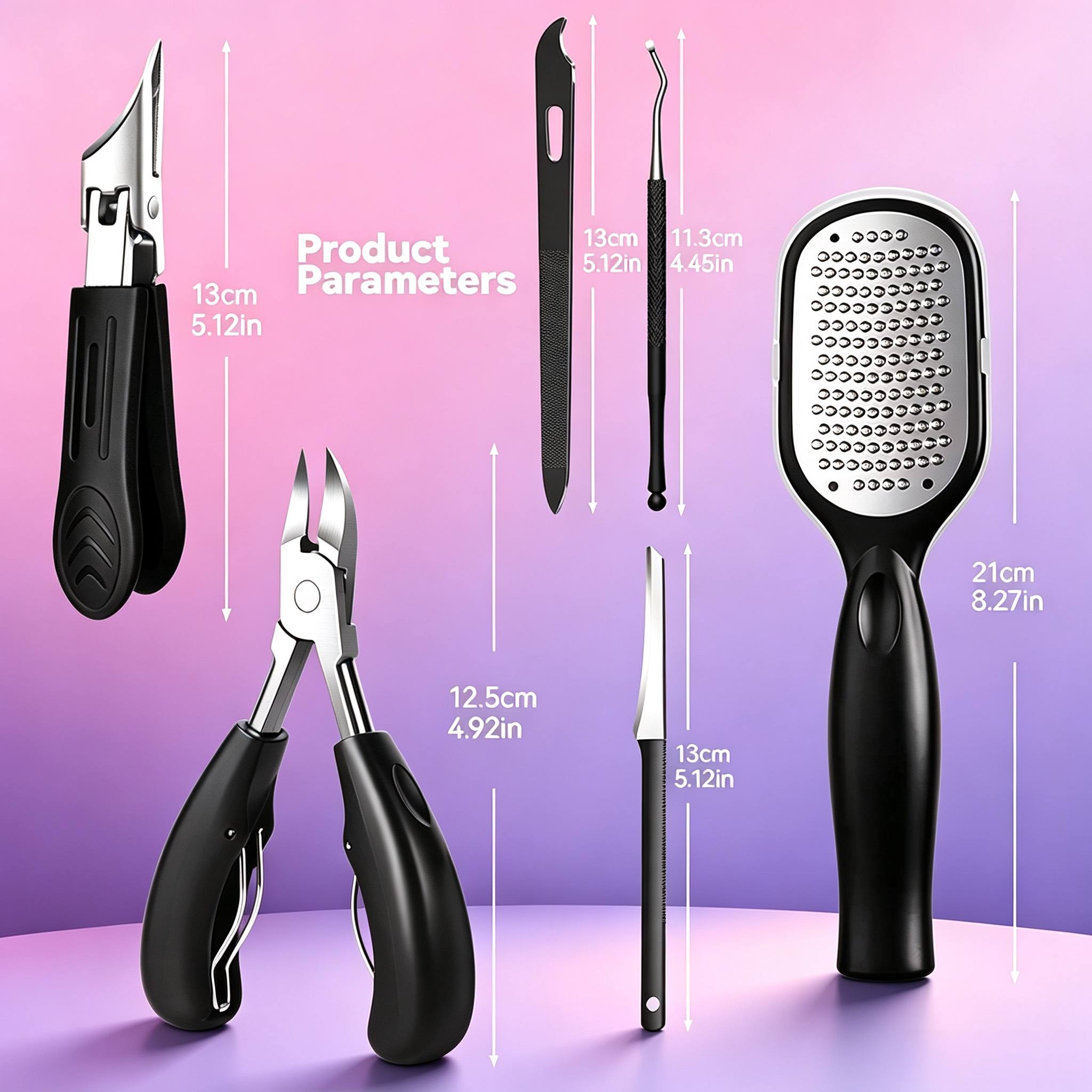 Heavy-Duty Stainless Steel Nail Clippers & Trimming Set