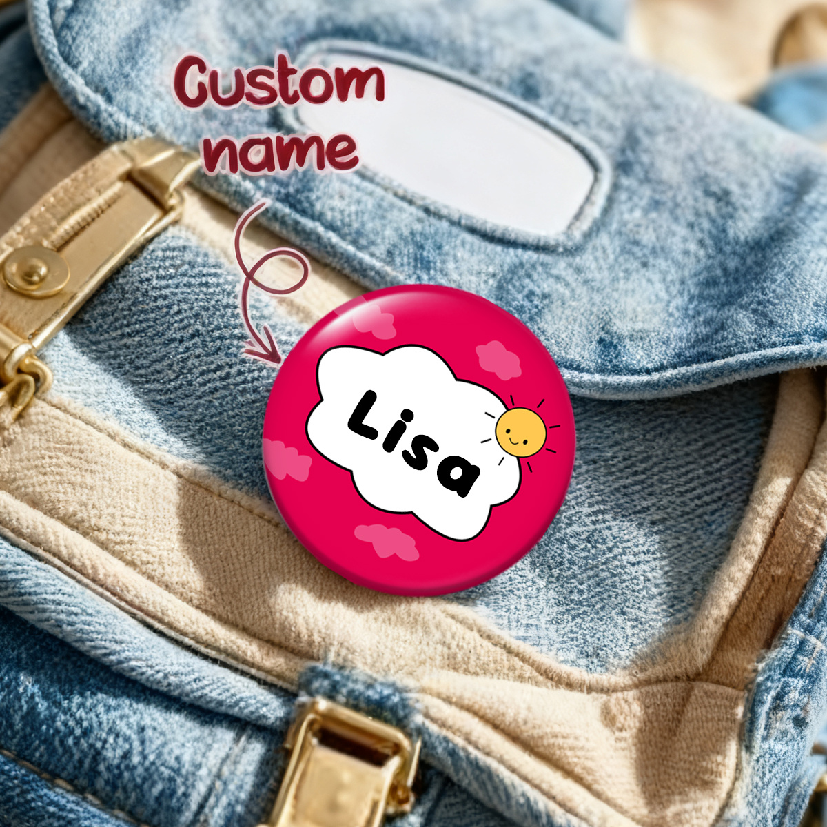 E-shop 1/5/10 Stück Personalisierte Namensanstecker - Individueller Text für Abschlussfeiern, Geburtstagsfeiern, Schulveranstaltungen - Namensschilder