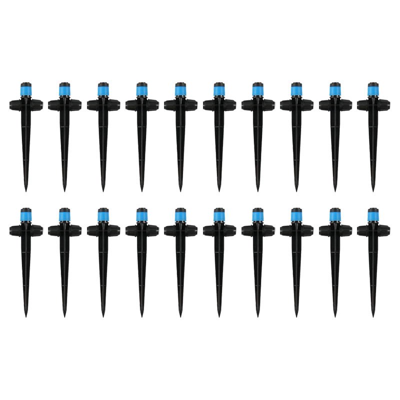 TEMU 20pcs Drip Emitters, 360-degree Adjustable Plastic Water Flow Drippers, Compatible With 1/4 Inch (0.64cm) Irrigation Tubing, Includes Stake