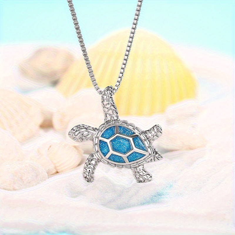 E-shop Niedliche, kreative Meerestier-Schildkröten-Anhänger-Halskette für Damen, Strandurlaub, Party, Mode-Schmuck, tägliches Freizeitgeschenk,