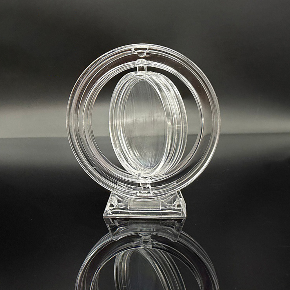 TEMU 1pc 40mm Rotatable Coin Display Stand, Transparent Acrylic Commemorative Coin , Available In Square Or Round Shapes, Fun Decorative Ornament For