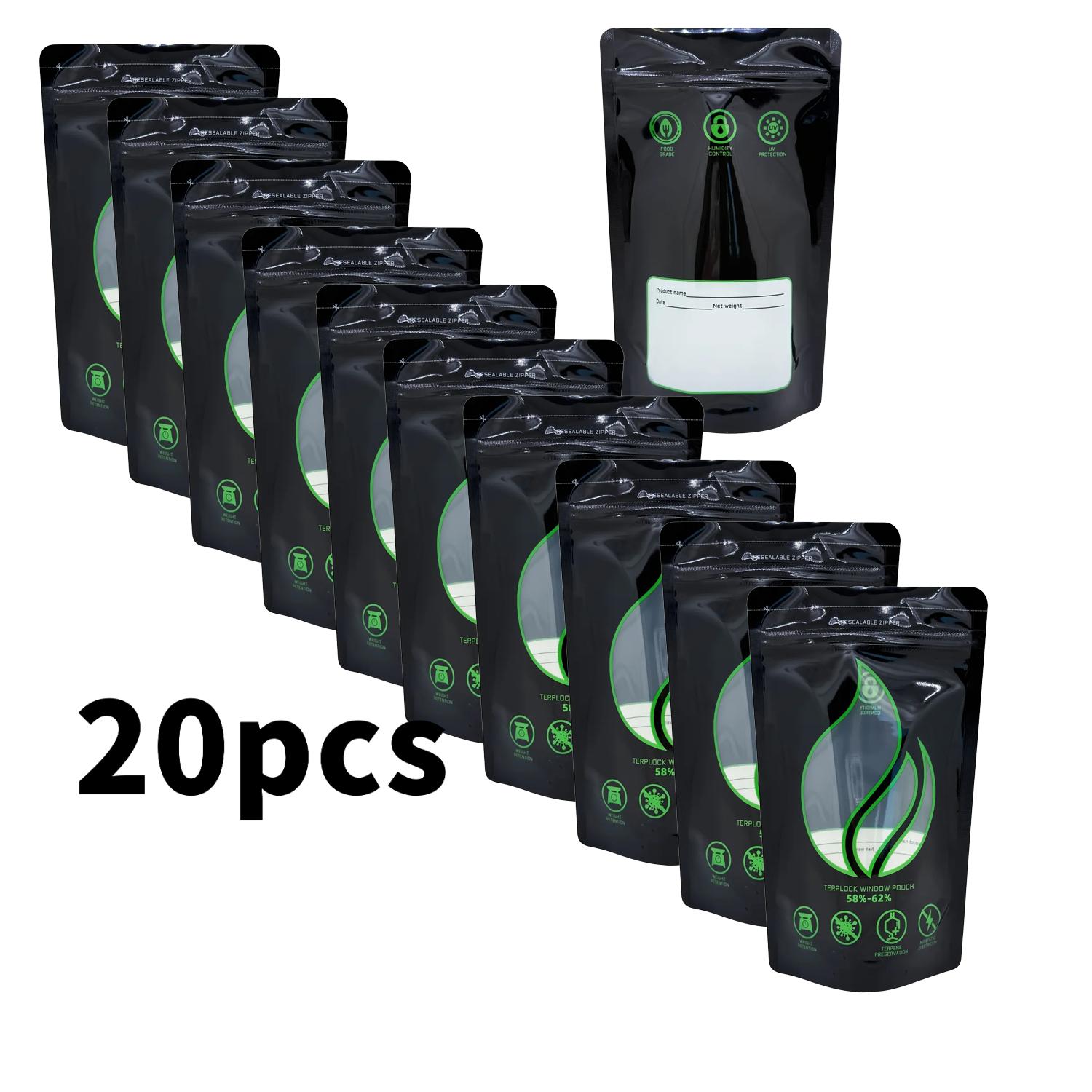 TEMU 20pcs Of Heat Sealable Curing Bags Designed For Locking And Sealing Storage. Pouches, Suitable For 58%-62% Cultivation, Are Ideal For Curing And
