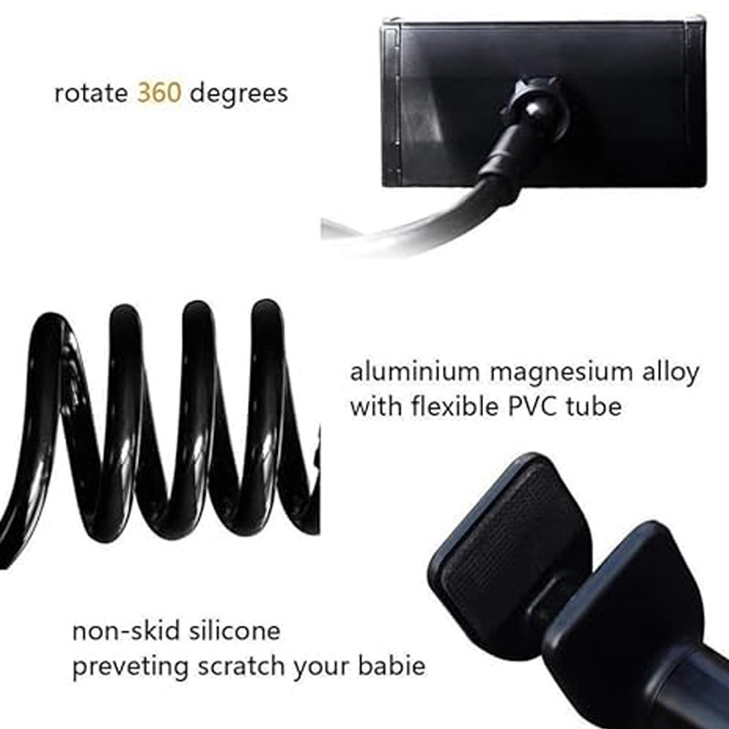 2pcs Bedside Phone Holder - Mobile Phone, Tablet Desktop Stand, Flexible Wrapped Arm, 360 Degree Adjustable Clamp, Phone Holder, Lazy Holder, Flexible Long Arm Clamp Mount, Convenient, Lightweight, Multiple Folding.