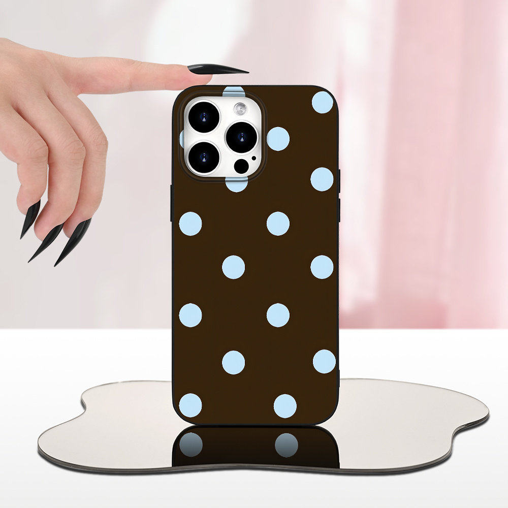 TEMU Phone Case - Fashionable And Creative Polka Dot Patterned Painted Phone Case With Large Holes And A Frosted Protective Cover For Iphone