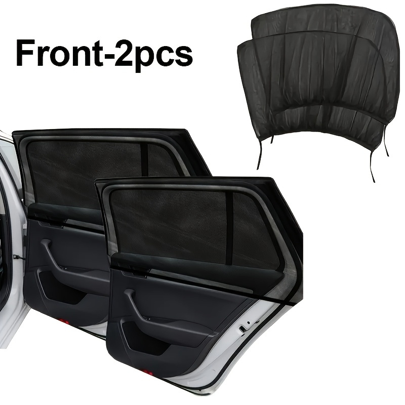 Image of A Set Of 2 Car Side Window Sunshades, Made Of Breathable Mesh Material, With Adjustable Rear Window Sunshade, Suitable For Car Models