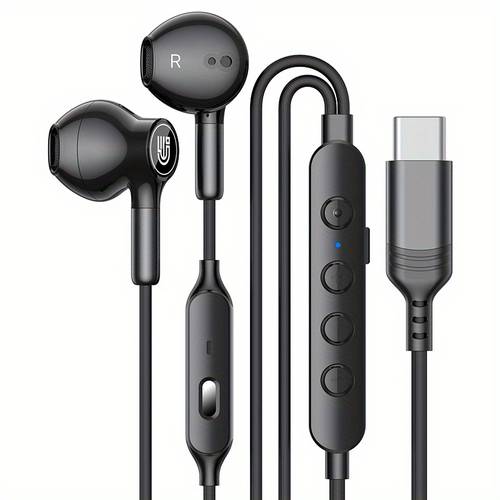 type c 3 5mm digital wired headphones semi in ear high quality live games eating chicken listening to sounds for galaxy s24 s23 s22 ultra iphone 16 15 pro max