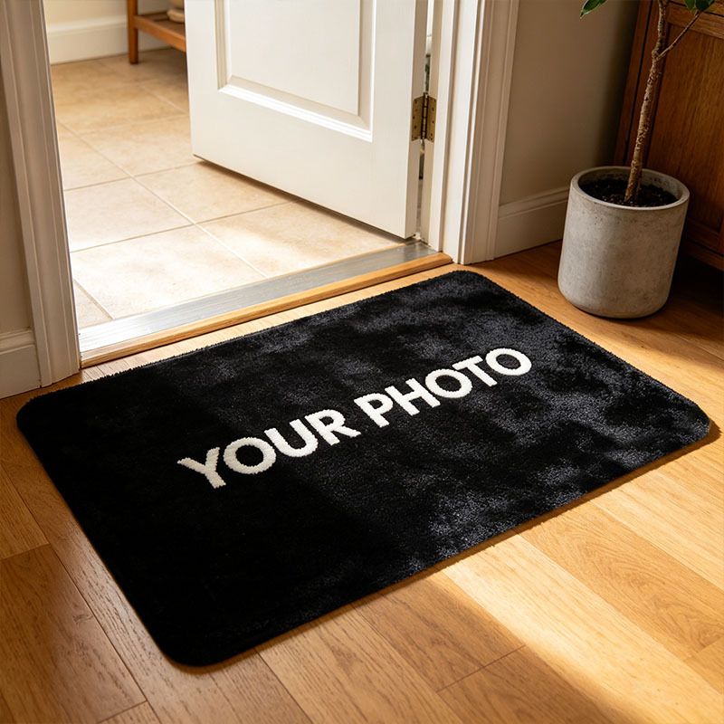 TEMU 1pc Personalized Photo/text/ Doormat - Suitable For Wedding Gifts, Housewarming, Mother's Day - Soft Machine-washable With Backing, Photo For