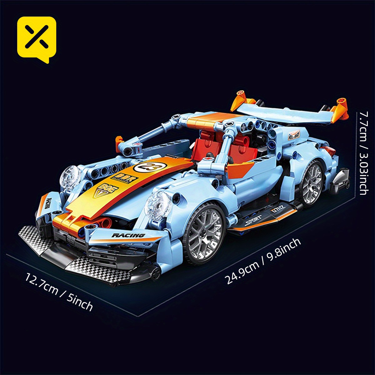 18Pcs Sports Car Shape 3D Building Block Assembly Set
