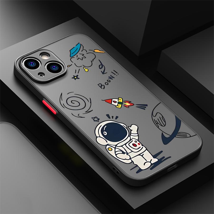 TEMU Soft Cover Case Featuring A Cute Astronaut Design, Compatible With Various Iphone Models Including 13 Mini, 14, 8, 7, 12, Xr, Se, 11, 16, 15 Pro