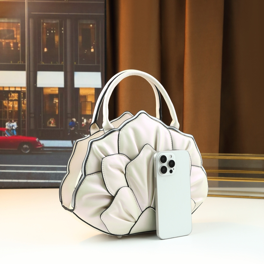 Meela & Jack Women's Elegant Floral-like handbag - Luxury Purse with Zipper Closure, Detachable Strap - White Everyday & Formal Bag for Women, Wedding, Office, Party - European Collection, Wedding Tote, Sophisticated Design, Highquality Finish, Fashionable Accessory, Bridal Accessory