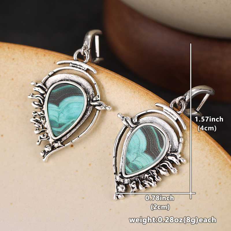 Women's Vintage Synthetic Turquoise Stone Earrings