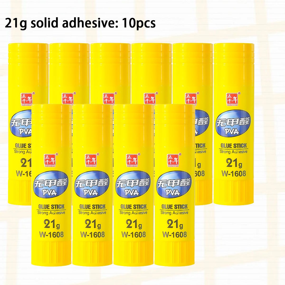 TEMU WQN 10pcs Colle Solide Jaune Super Adhésive, Plusieurs Tailles Disponibles, Pâte Lisse, Inodore, Convient pour Journaux, Scrapbooks, Reçus,