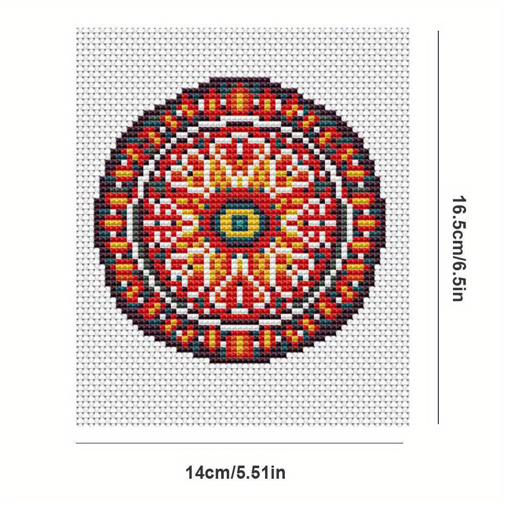 12pcs Mandala Pattern Mini Cross Stitch Flower DIY Kit