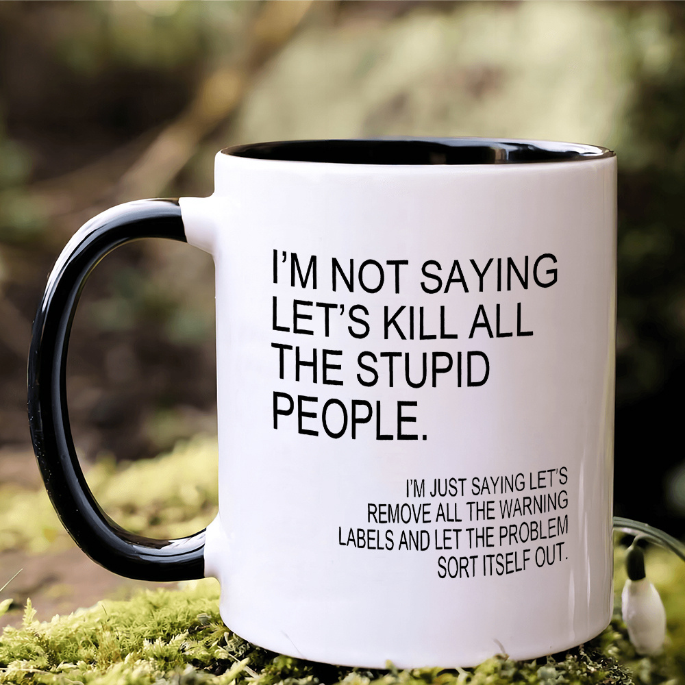 TEMU 1pc, 11oz Humorous Ceramic Coffee Mug Office Friend Sibling Perfect Birthday Christmas Christmas Decoration For Men And Women Elephant Gift