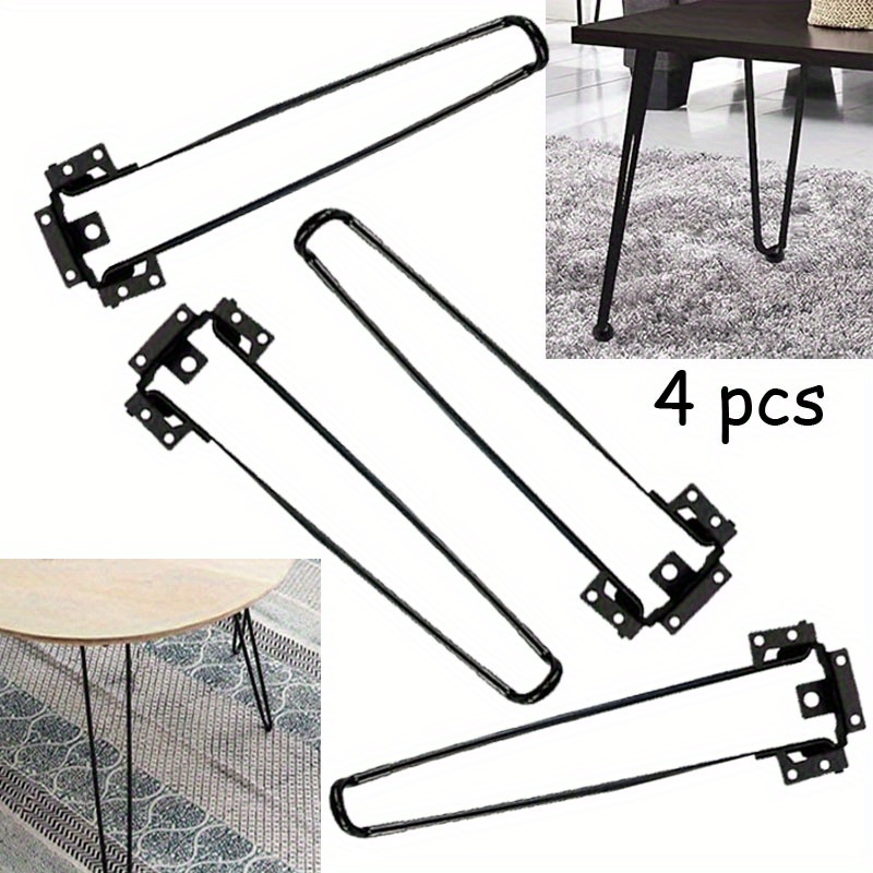 TEMU Set Of 4 Collapsible Metal Hairpin Legs For Furniture Suitable For Coffee Tables Side Tables Laptop Tables And Mini Desks