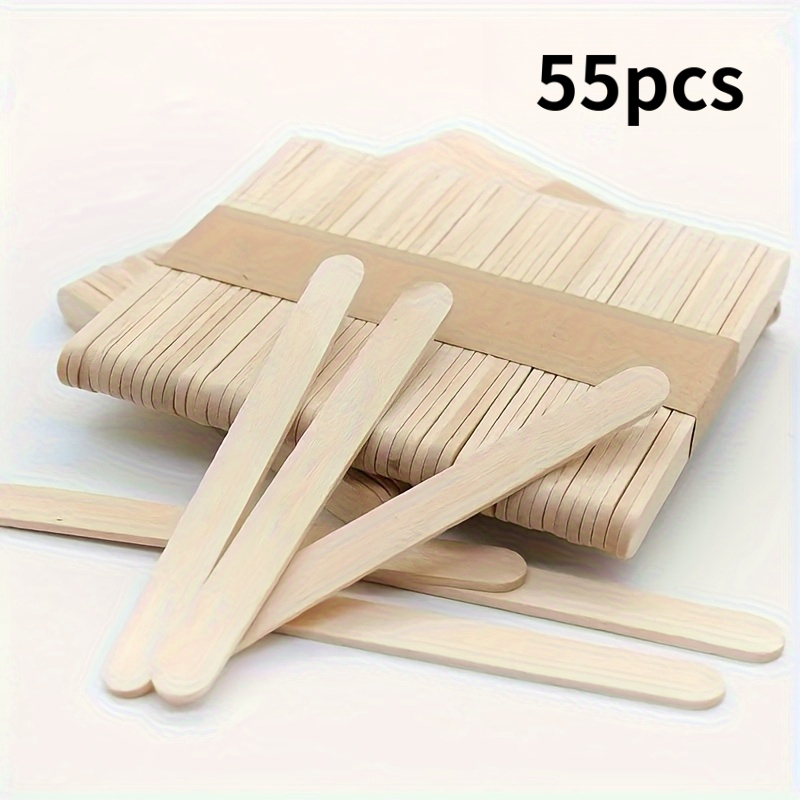 TEMU 55/105 piezas de palitos de madera para manualidades, varillas de madera multiusos, adecuadas para manualidades DIY, proyectos para el hogar,