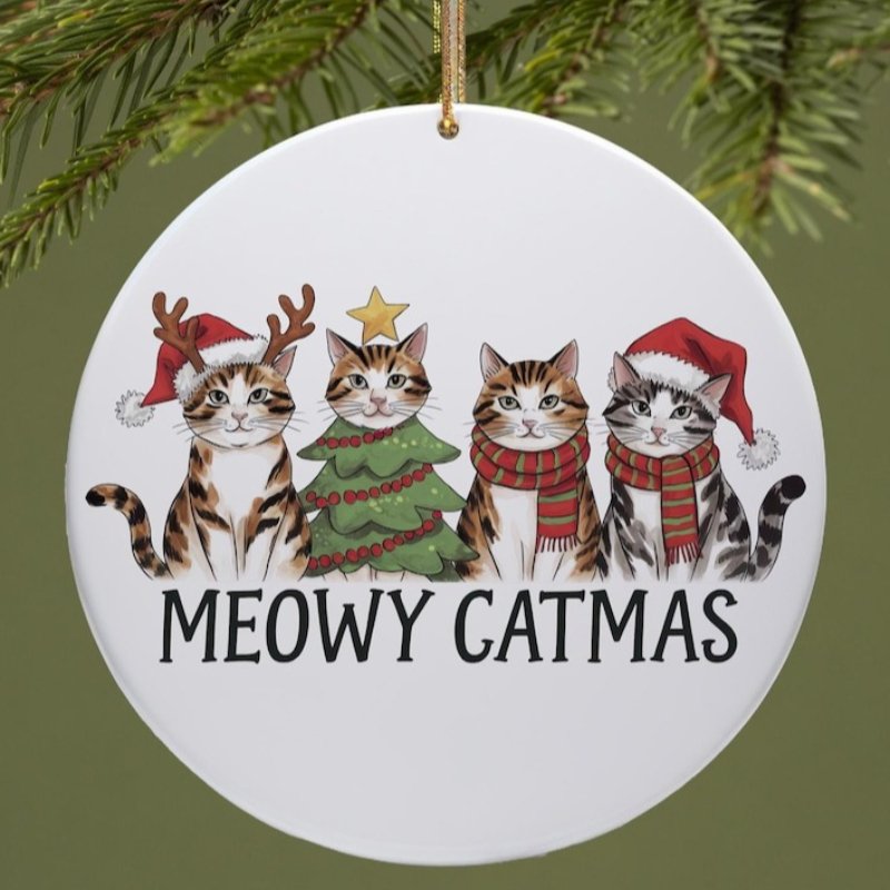 TEMU Catmas Ornaments - Cute Christmas Decorations With Festive Cats - Perfect Gifts For Cat Lovers - Ornaments - Mom Cat Gifts