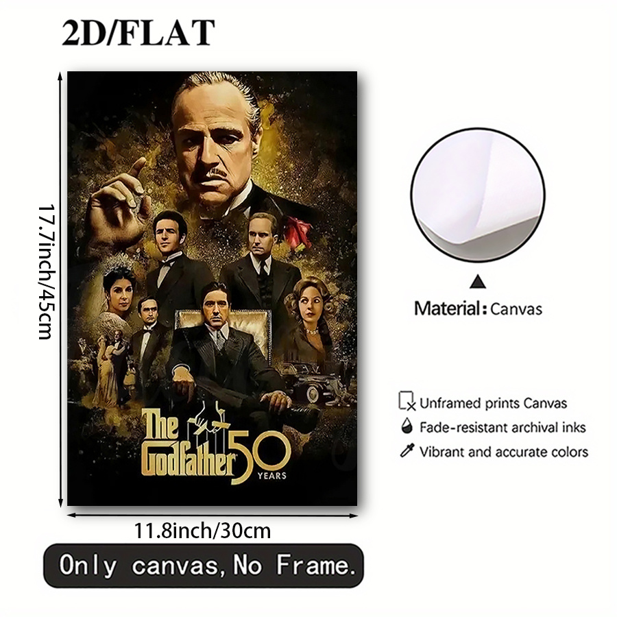 TEMU 2d Flat, 2d Flat, 1pc Of Frameless Canvas Printed Art Decoration, " 50th Anniversary" Artwork, Suitable For Wall Art Decoration, Courtyard