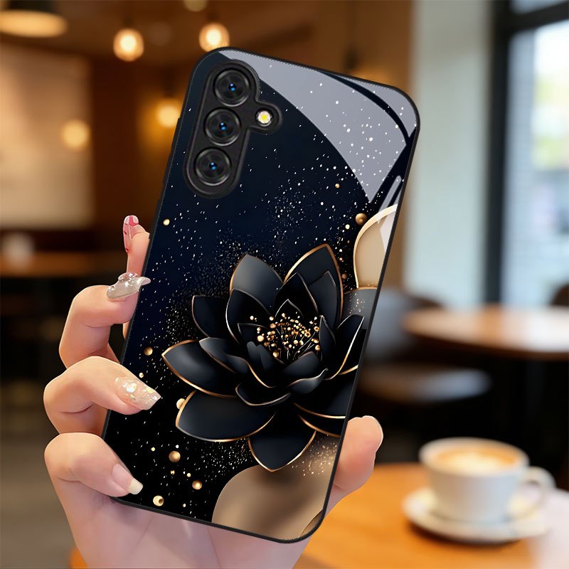 TEMU Coque de téléphone - Coque de téléphone - Coque de téléphone à imprimé Lotus Noir pour Samsung Galaxy