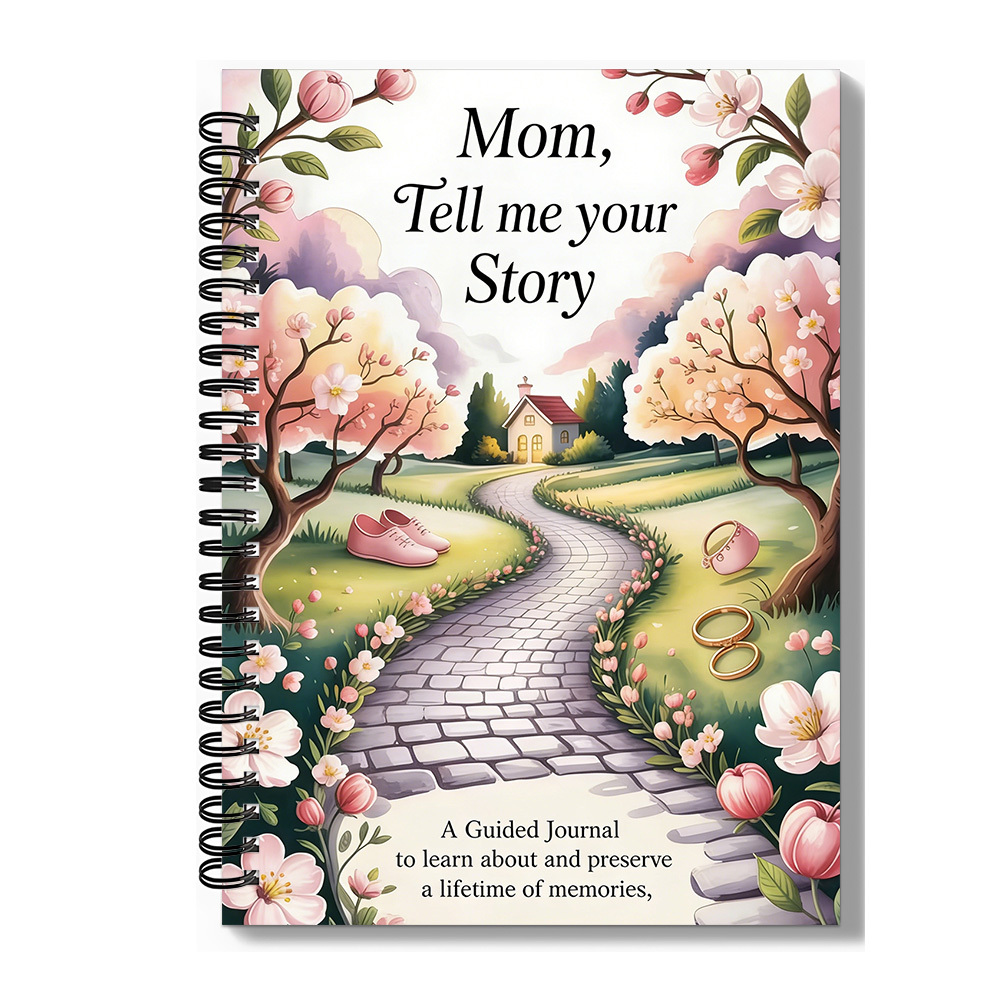 1pc Spiral Notebooks, Spring-path & Floral-, Coil-bound, Mom Me Guided Journal Notebook, For A Mother' , By Mothers & , Great For Journaling, Suitable For Holiday Gifting