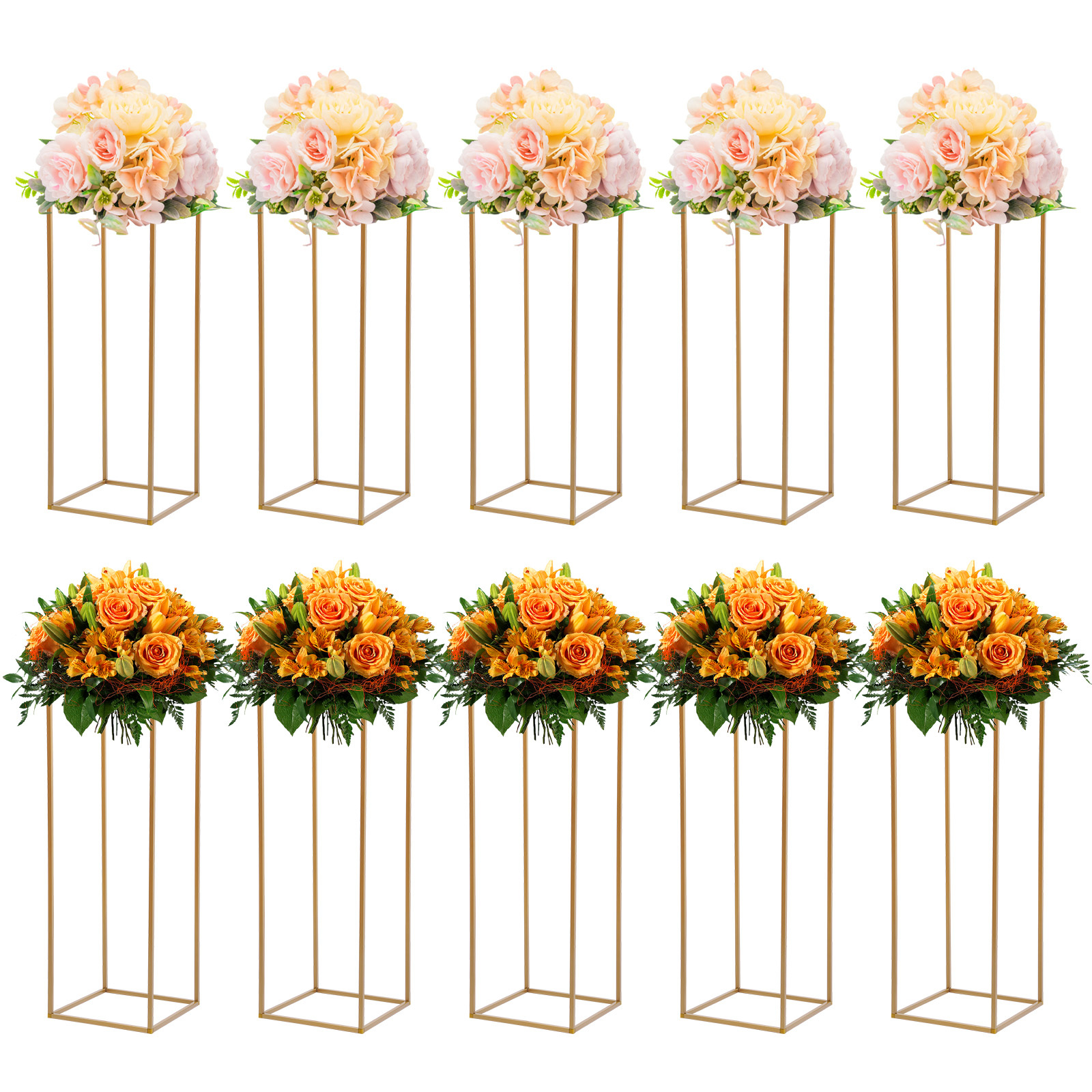 TEMU 10pcs Metal Flower Stand For Wedding Table Centerpieces, 31. 49inch Tall Flower Stand For Floral Arrangement, Geometric Flower Vase Stand For