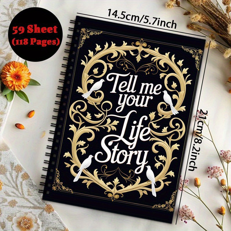 TEMU 1pc Story, Dad, Fathers Journal & Notepad, Gift Notebook Log For Daddy, Ideal For Life, Love, Travel , 59sheet ()