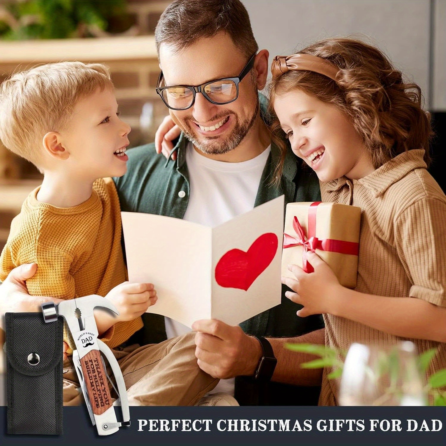 All in One Tools Hammer Multitool, Gifts for Dad from Daughter Son Kids  Wife Christmas, Unique Birthday Gift Ideas for Men Him, Presents Stocking  Stuf