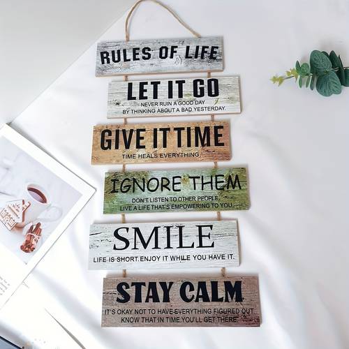 2d flat 2d flat print wooden decorative sign inspirational quotes for room decoration wooden hanging plaque festive gift with warm and uplifting slogans living room ornament soothing words birthday for 11 occasions 2d flat