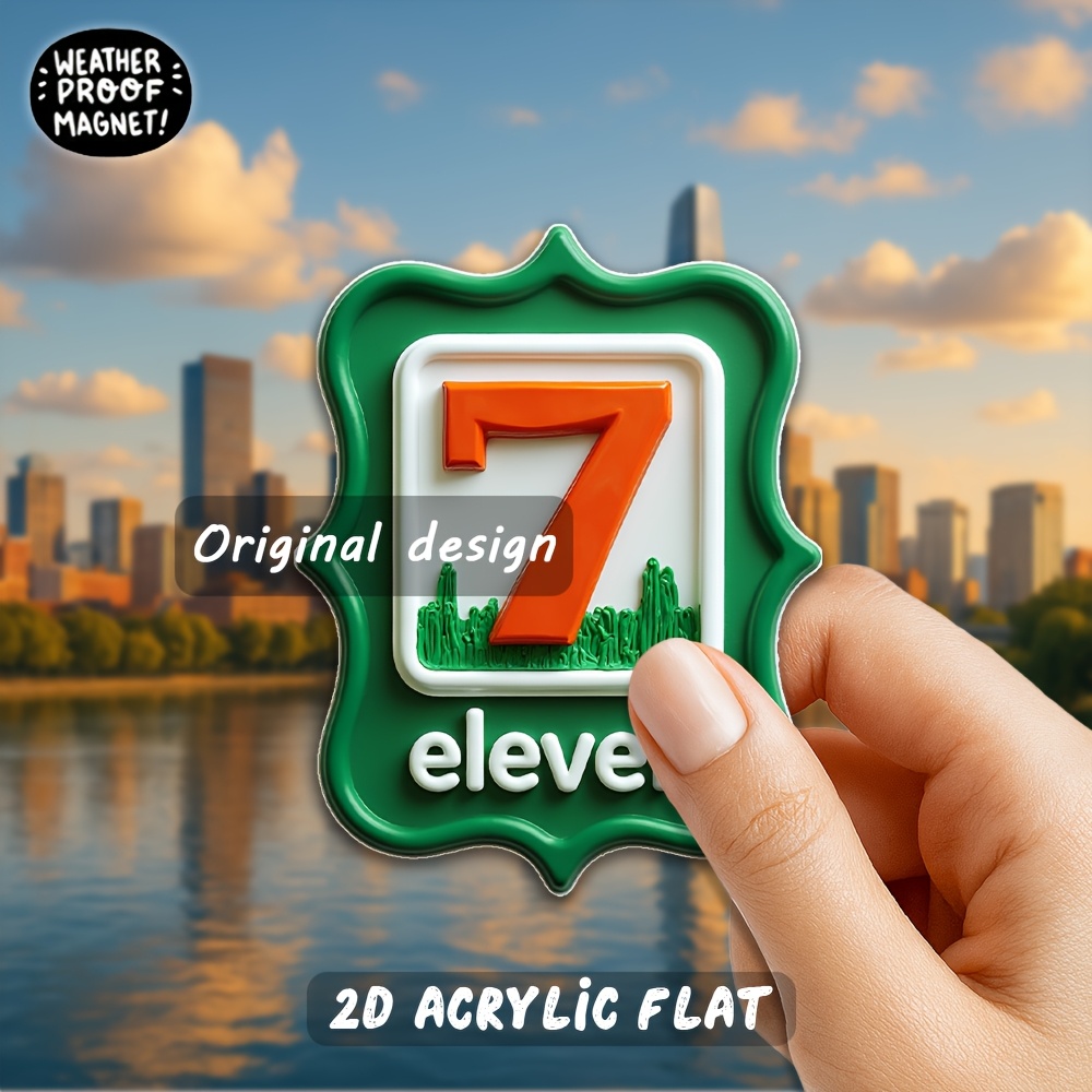 TEMU 2d Flat, Acrylic Fridge Magnet, Design, Green, Red, And White, For Refrigerator, Kitchen Decor - Perfect For Sports Fans, Birthdays, Halloween