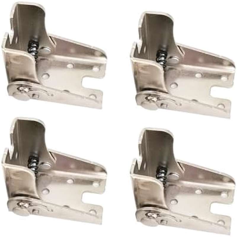 8-Pack 90 Degree Folding Leg Support Brackets – Self-Locking Hinges For Tables & Beds, Carbon Steel, Electrogalvanized, 176 Lbs Load Capacity, Silver, Fits 2 Inch Legs