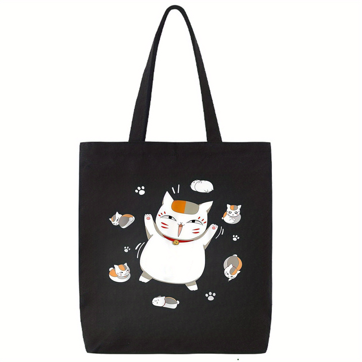 TEMU 【商品名】面白い猫、愚かな猫、かわいい猫、ニャンコさん、キャンバストートバッグ