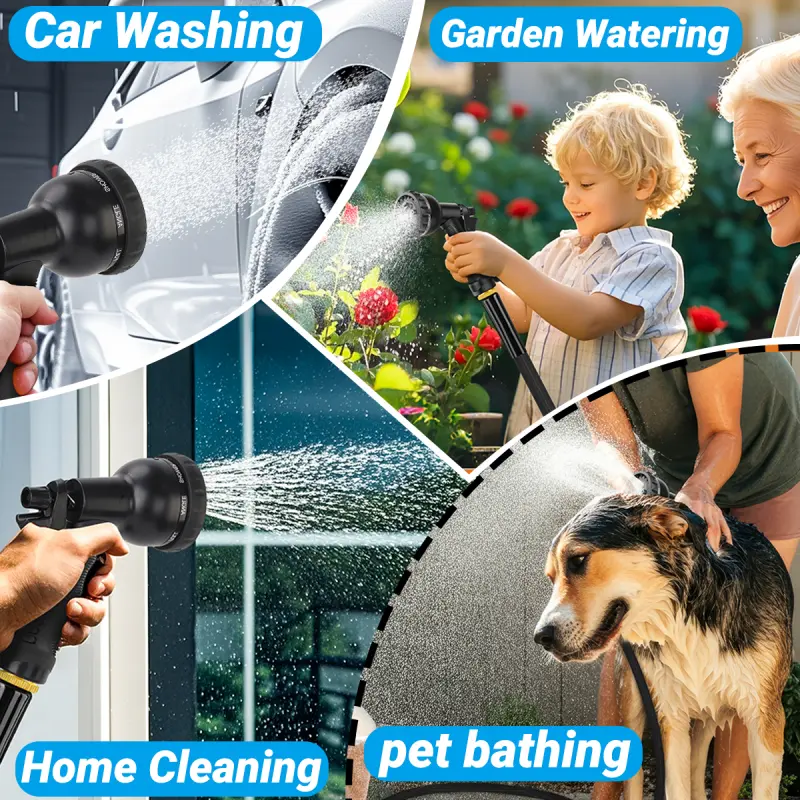 100 heavy duty garden hose non extended with high pressure sprinkler fittings leak proof design durable rubber material thread ideal for gardening cleaning forestry 100 kit Product details 6