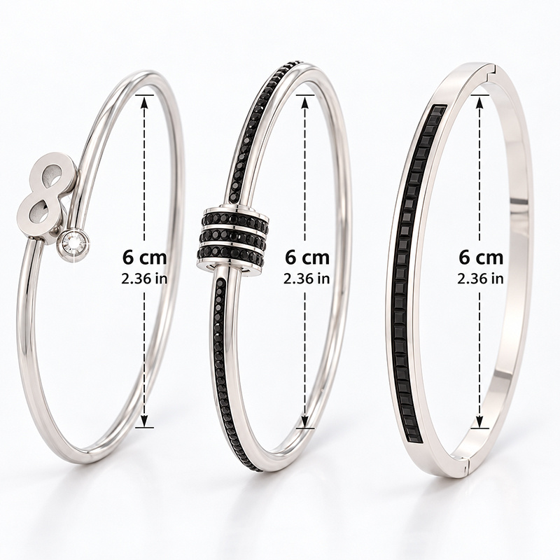 3pc Dark Style Stackable Bangle Pack for Weddings & Parties