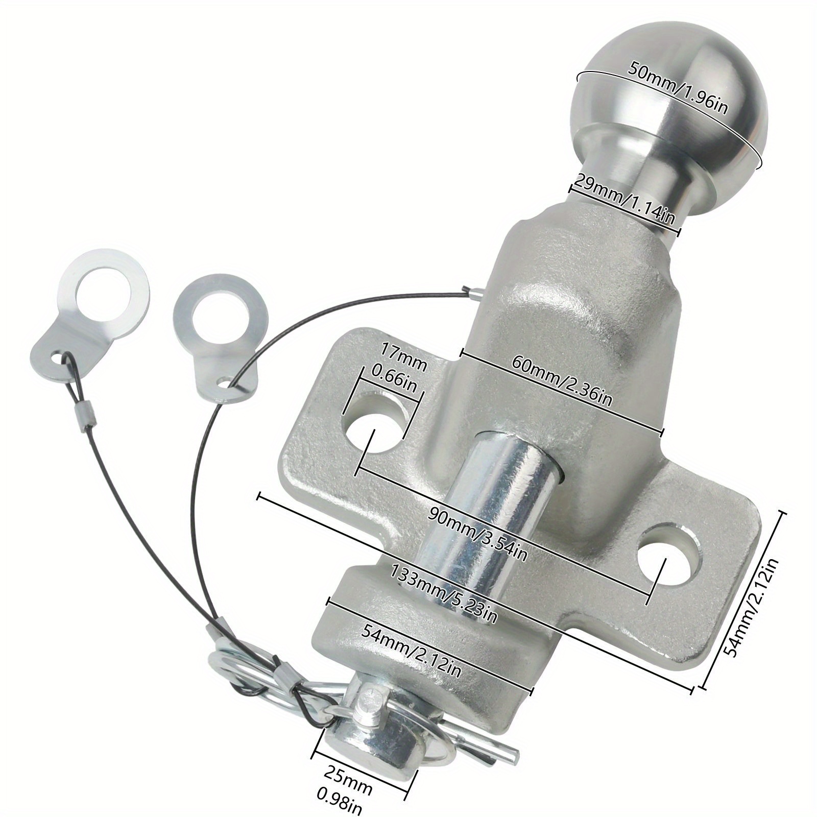 Image of 50mm Ball And Pin Towball Tow Hitch Jaw Eye Trailer 3500kg