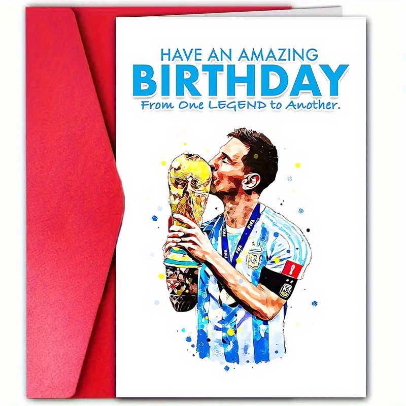 

1pc Inspired Birthday Greeting, High-quality Paper, Universal Birthday Wishes For Anyone, Unique Athletic Birthday Card With Envelope, For , , Friend