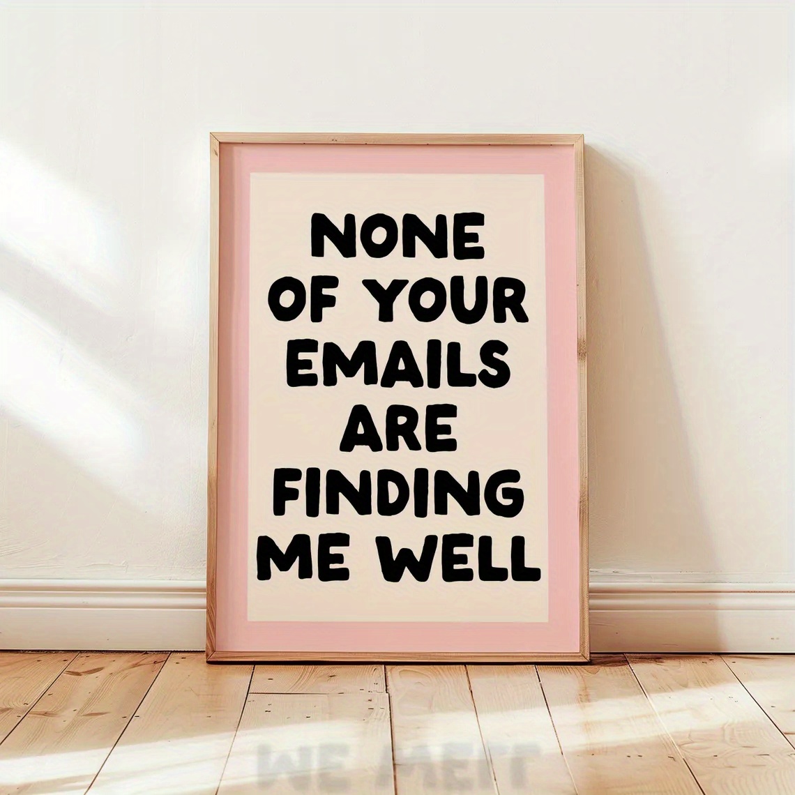 TEMU 2d Flat, 2d Flat, 1pc Wall Decoration, A Retro Poster Featuring The Quote 'all Your Emails Find Me', Humorous Mental Health Sayings On A Pink