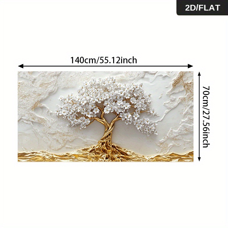 TEMU 1pc Extra Large Modern Abstract Of Life Canvas Painting - Large Wall Art Poster With Beige/white/ Golden/, Minimalist Room & Bedroom Decor, Flat